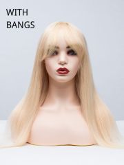 Lace Free Human Hair Wig With Bang