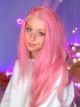 Lace Front Middle Part Pink Wig Linzor