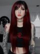 Lace Front Middle Part Black to Red Wig with Bangs Vanessa